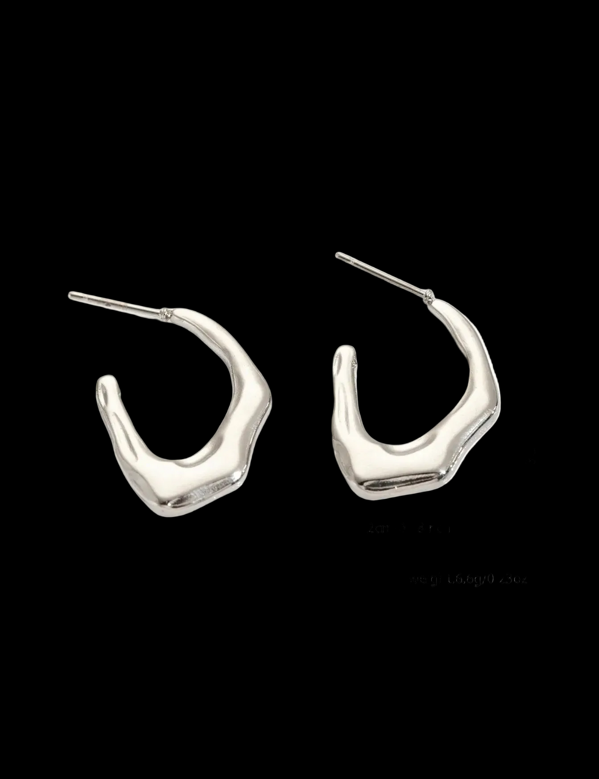 Silver Wavy Hoop Earrings