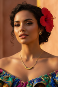 Gold Eight Geometric Block Pendant Necklace