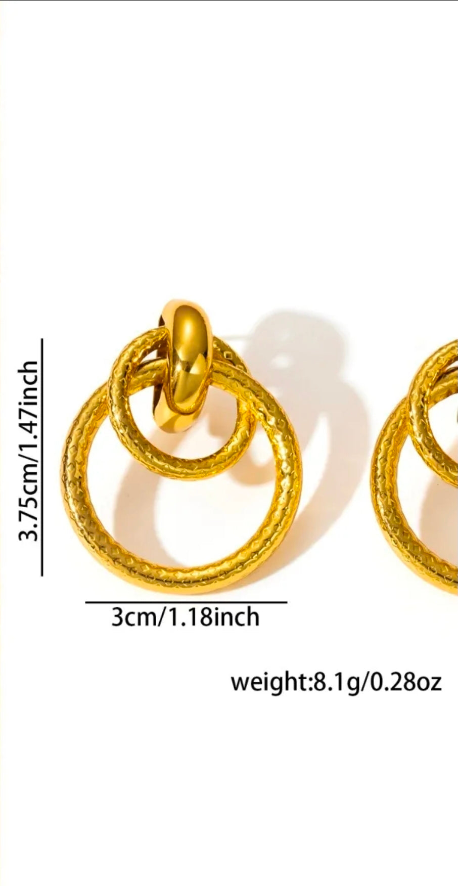 Gold Polished U-Shape Earrings