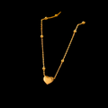 Heart Beads Gold Plated Stainless Steel Necklace For Women Fashion Jewelry Minimalist