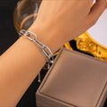 Titanium Steel 18K Gold Plated 
Bracelet For Women Fashion Luxury 
Stainless Steel Heart Butterfly Shell 
Rhinestone Charm Bracelet Jewelry Gift