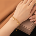 Titanium Steel 18K Gold Plated 
Bracelet For Women Fashion Luxury 
Stainless Steel Heart Butterfly Shell 
Rhinestone Charm Bracelet Jewelry Gift