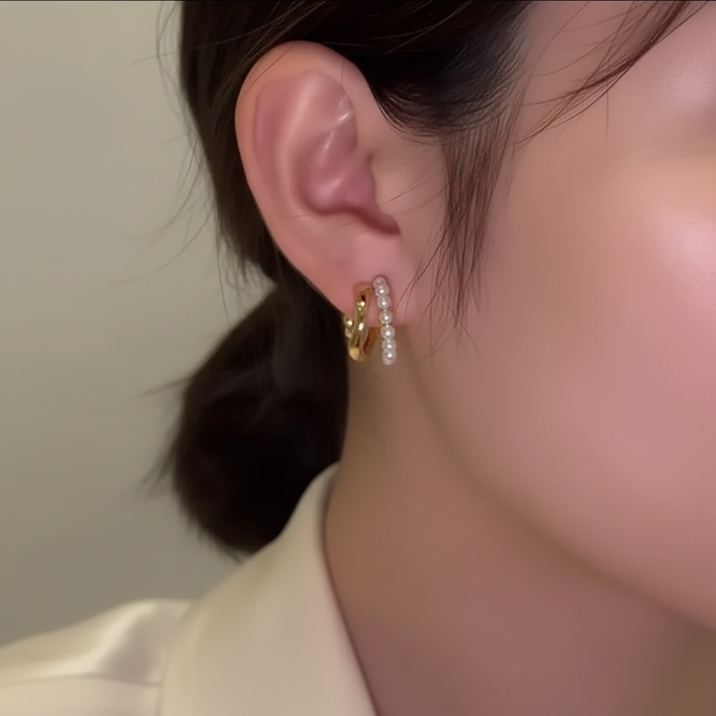 Alloy Rhinestone Artificial Pearl 
Earrings With 925 Sterling Silver Earring 
Post Elegant Butterfly Heart Geometric 
For Women