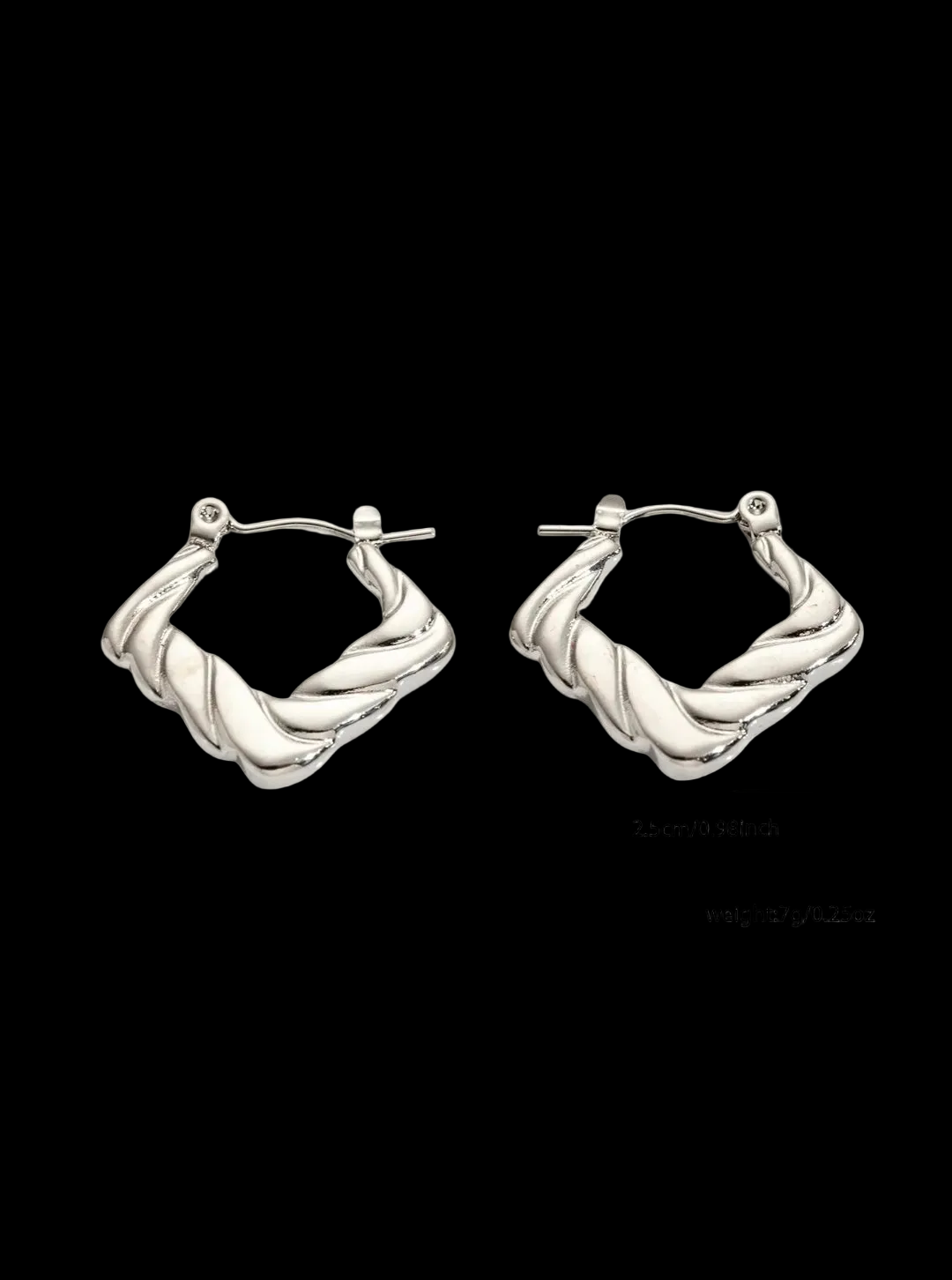 Gold Twisted Polygon Hoop Earrings