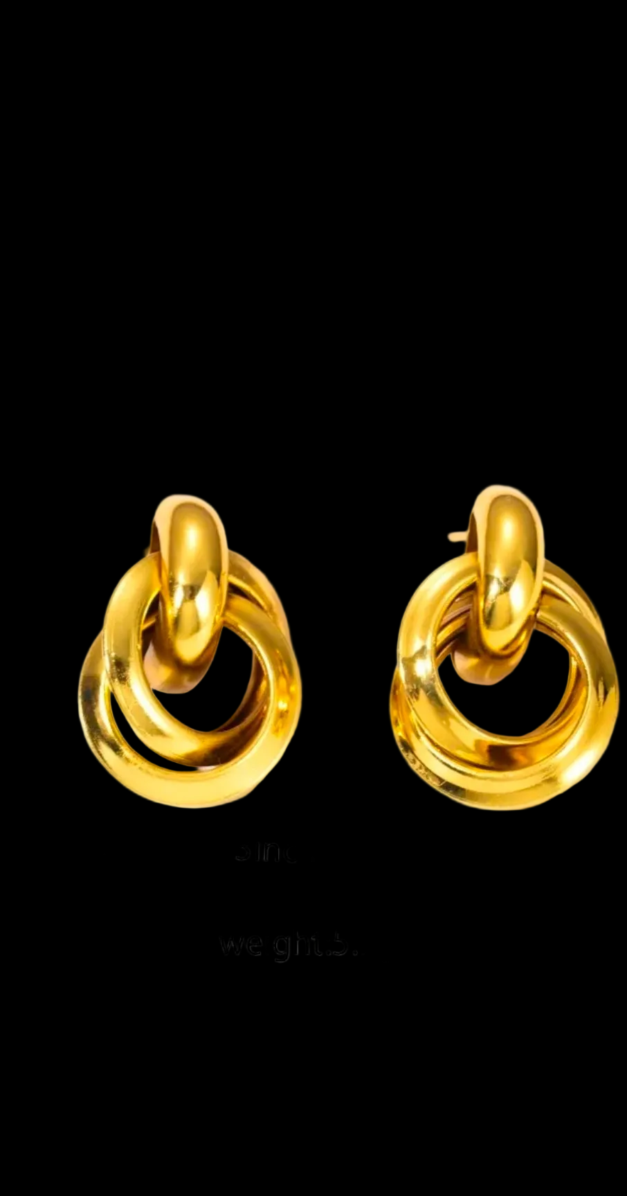 Gold Triple Interlocking Hoop Earrings