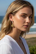 Zircon Drop Hoop Earrings Star 
Moon Cross Evil Eye Animal Gold Plated 
With Earring Post Fashion