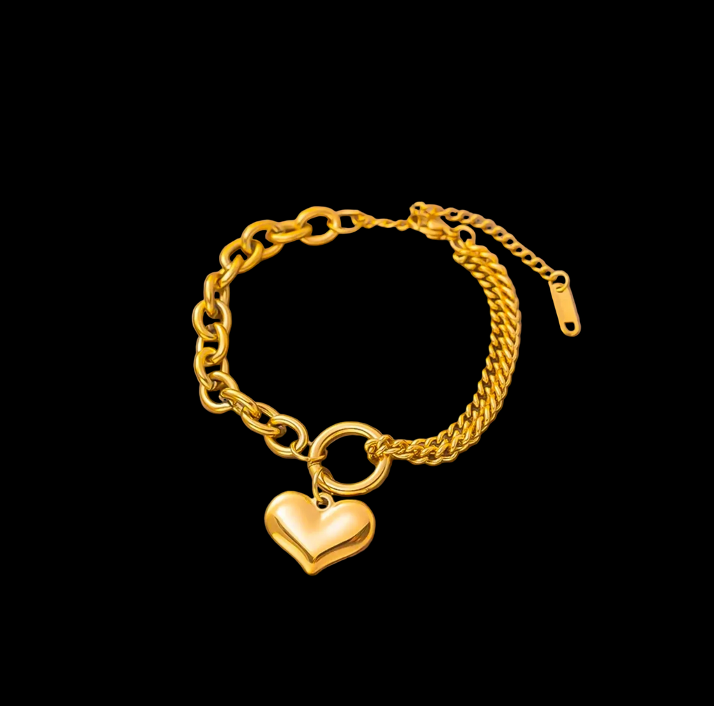 Titanium Steel 18K Gold Plated 
Bracelet For Women Fashion Luxury 
Stainless Steel Heart Butterfly Shell 
Rhinestone Charm Bracelet Jewelry Gift