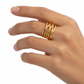 Gold Multilayer Line Wrap Ring