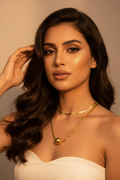 Double Layer Ball Pendant Gold Plated Stainless Steel Necklace For Women Fashion Jewelry Minimalist