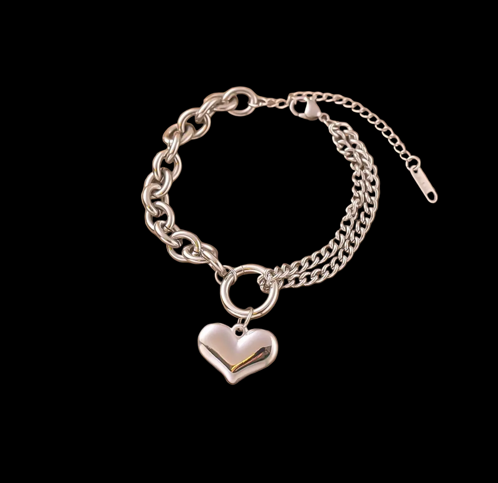 Titanium Steel 18K Gold Plated 
Bracelet For Women Fashion Luxury 
Stainless Steel Heart Butterfly Shell 
Rhinestone Charm Bracelet Jewelry Gift