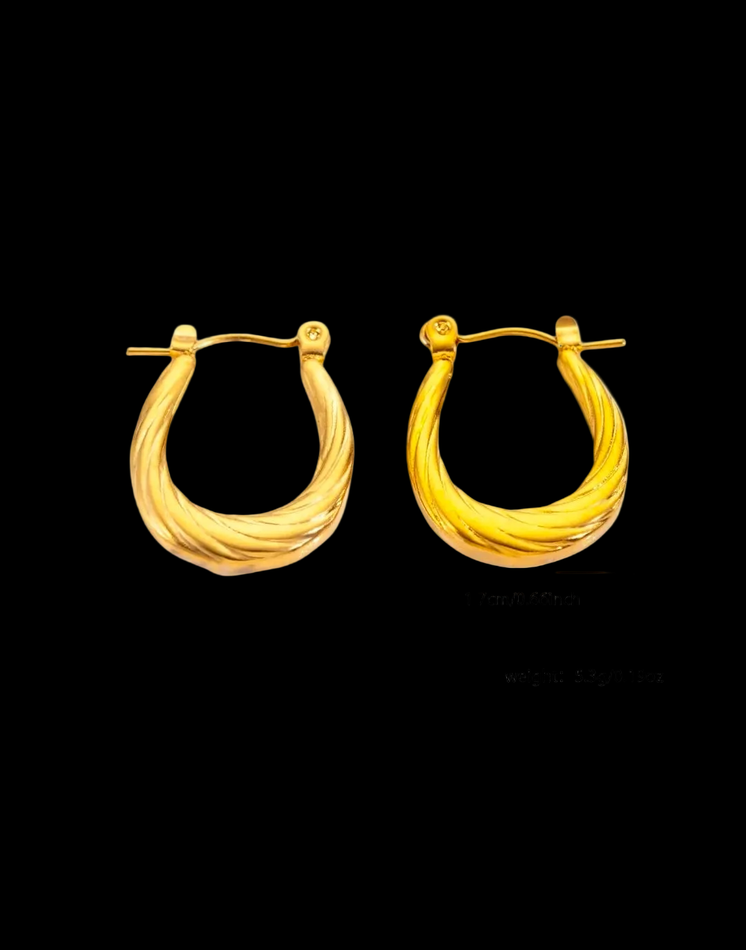 Gold Spiral Twisted Earrings