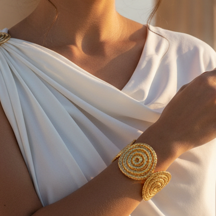 spiral Scroll Women Stainless Steel Open Cuff Bracelet 18K Gold Plated Fashion Jewelry