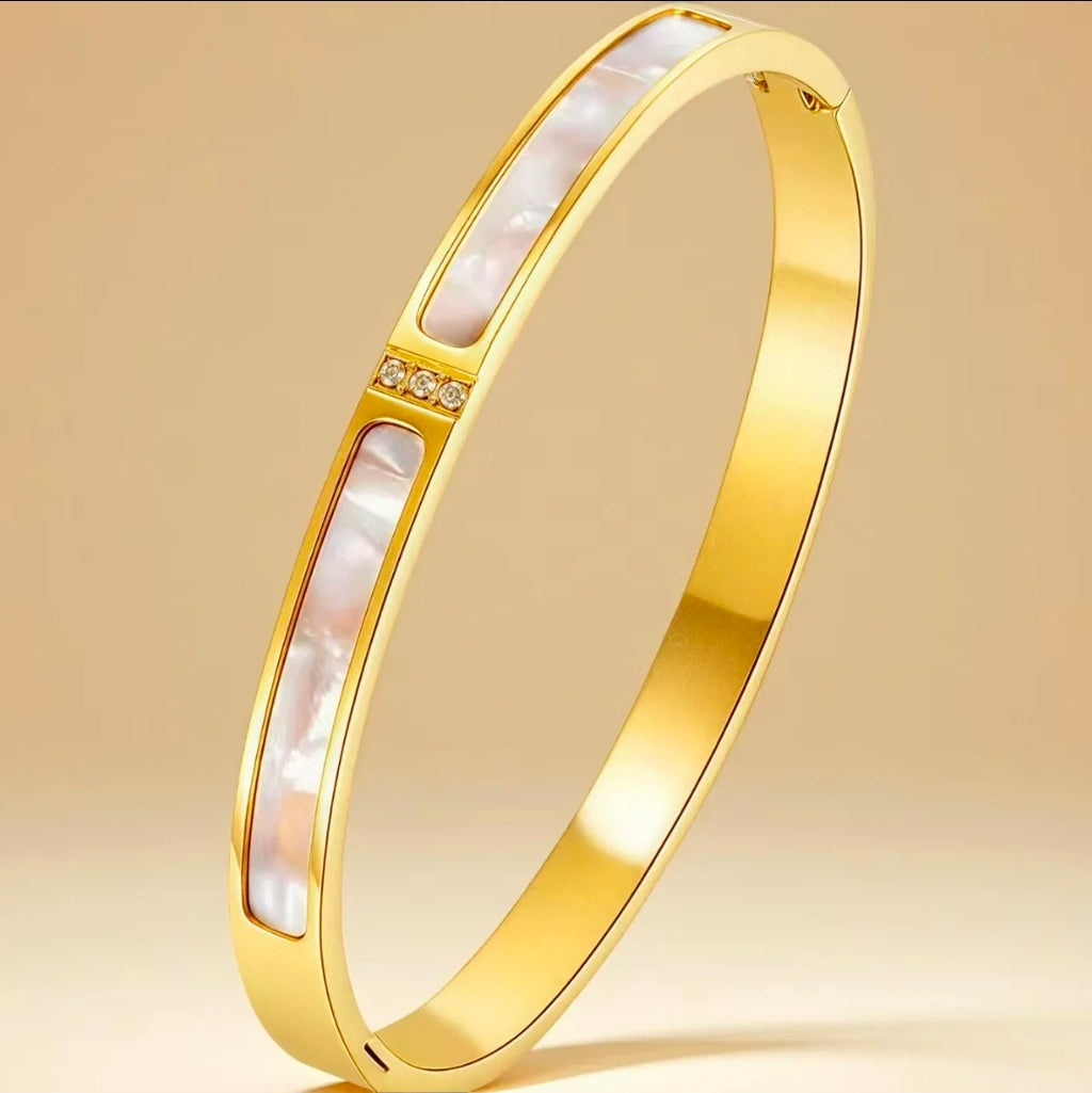 Mother of pearl Stainless Steel Bangle For Women Fashion Jewelry