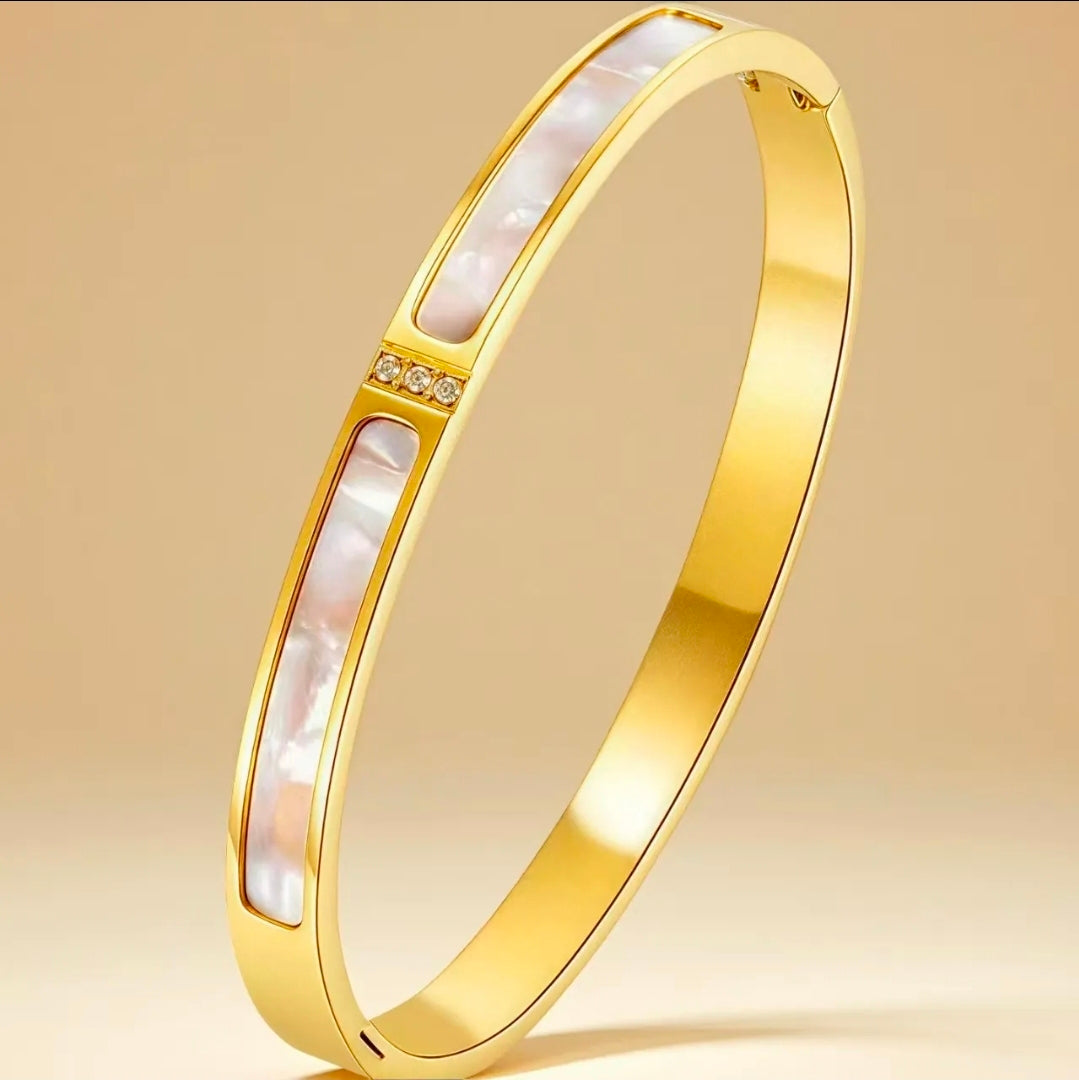 Mother of pearl Stainless Steel Bangle For Women Fashion Jewelry