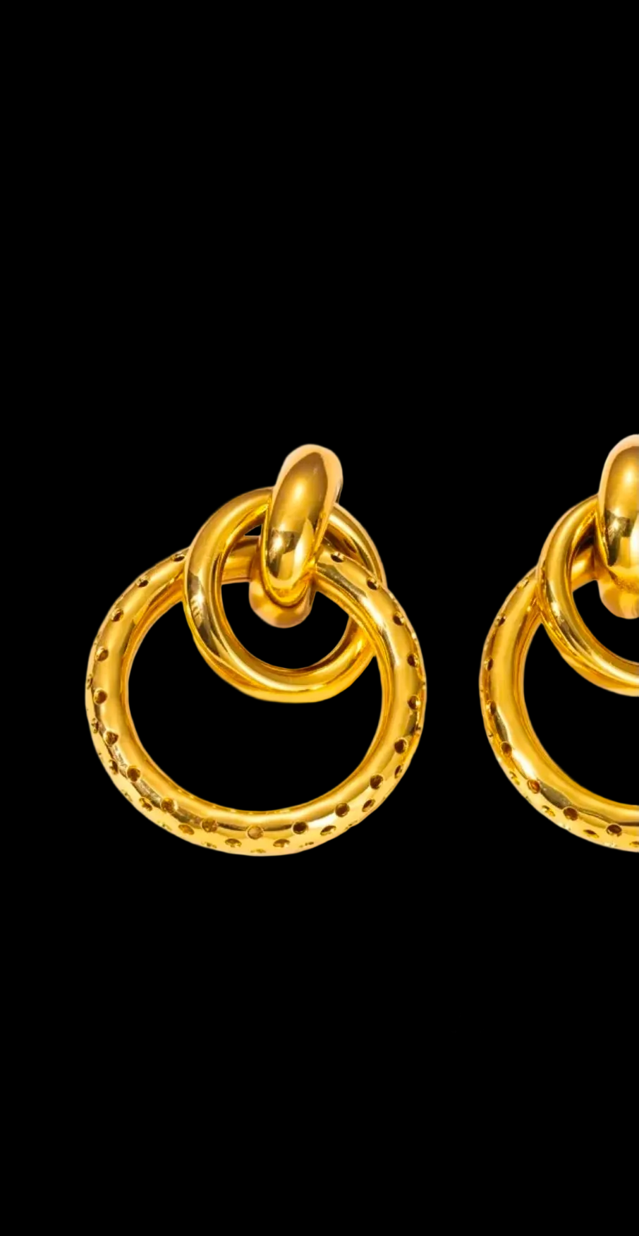 Gold Textured Nested Hoop Earrings