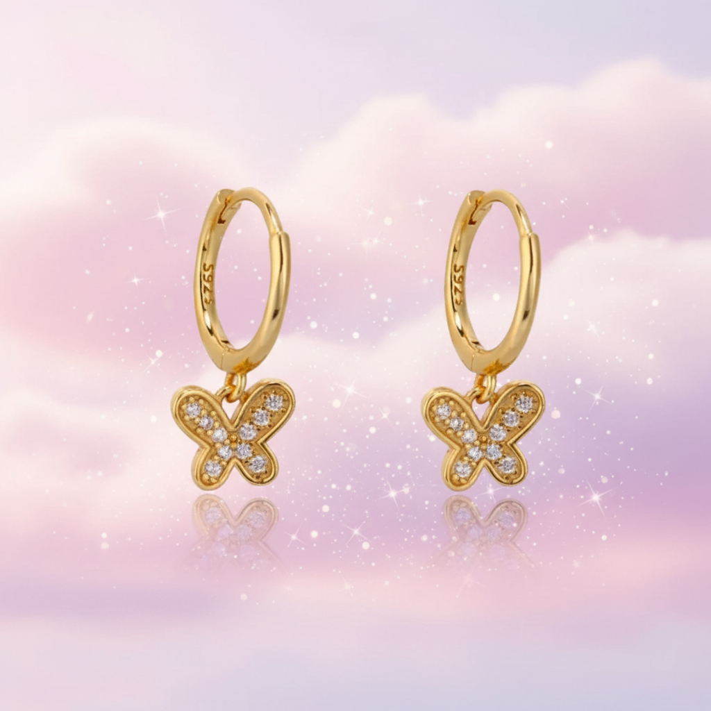 Zircon Drop Hoop Earrings Star 
Moon Cross Evil Eye Animal Gold Plated 
With Earring Post Fashion