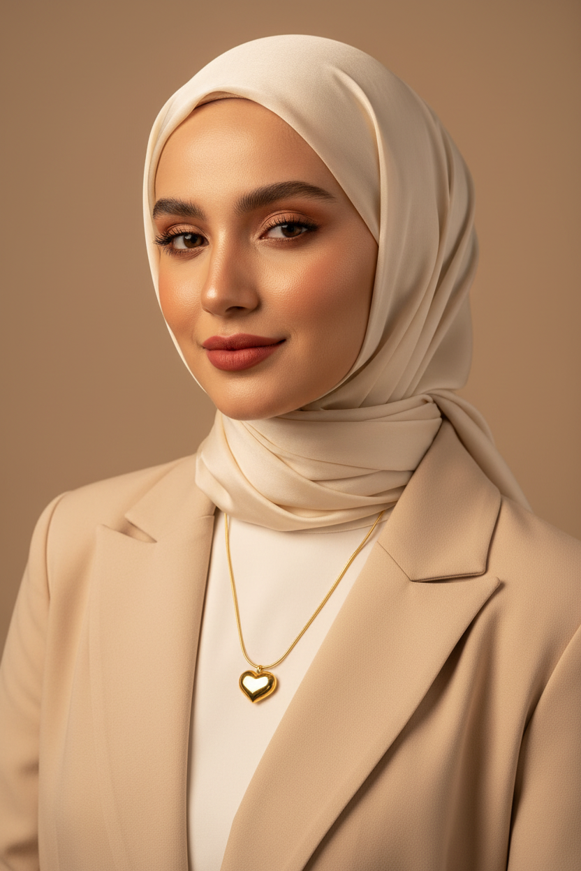 Big Heart Pendant Gold Plated Stainless Steel Necklace For Women Fashion Jewelry Minimalist