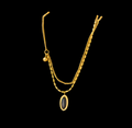 Oval Black Pendant Gold Plated Stainless Steel Necklace For Women Fashion Jewelry Minimalist
