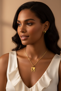 Letter Heart Love Fashion Jewelry Necklace And Earrings For Women 304 Stainless Steel Gift Set