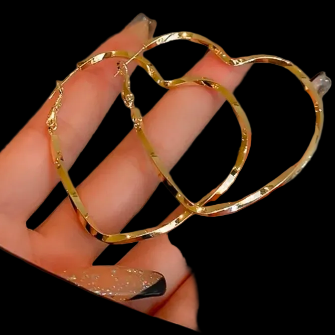 Heart Hoops Earrings For Women Gold plated