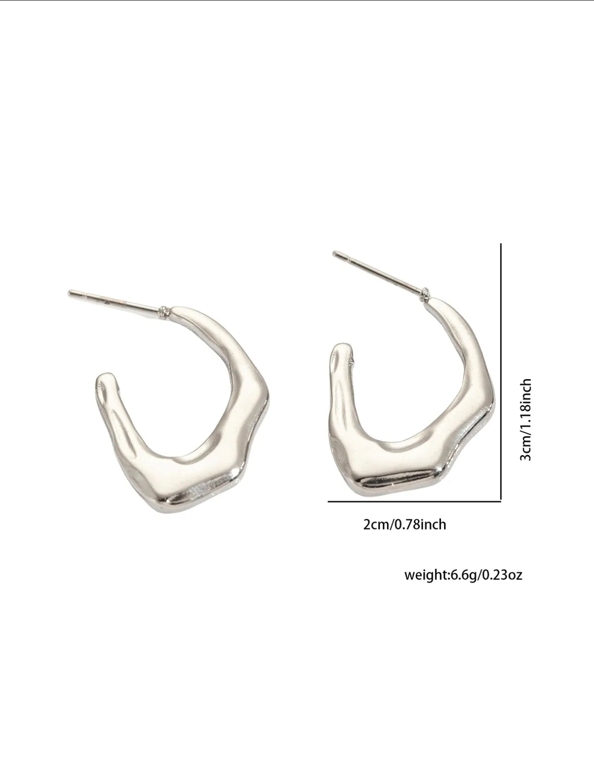 Silver Wavy Hoop Earrings