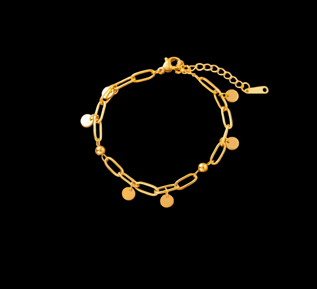 Titanium Steel 18K Gold Plated 
Bracelet For Women Fashion Luxury 
Stainless Steel Heart Butterfly Shell 
Rhinestone Charm Bracelet Jewelry Gift