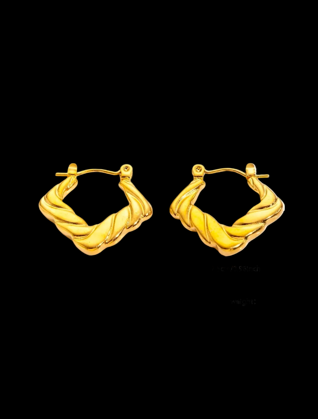 Gold Twisted Polygon Hoop Earrings