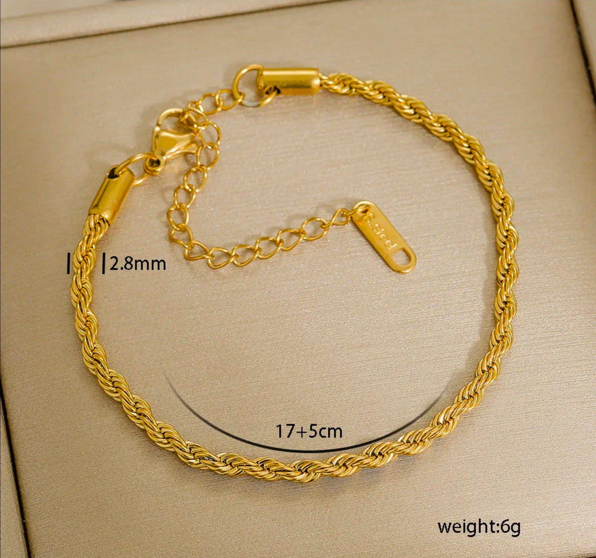 Gold Rope Chain Bracelet