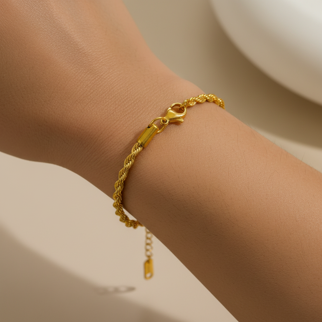Gold Rope Chain Bracelet