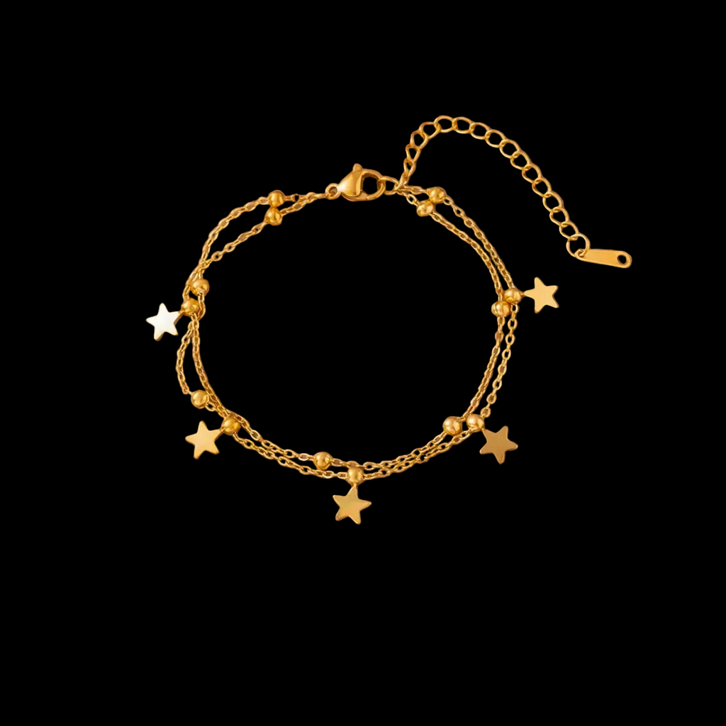 Titanium Steel 18K Gold Plated 
Bracelet For Women Fashion Luxury 
Stainless Steel Heart Butterfly Shell 
Rhinestone Charm Bracelet Jewelry Gift