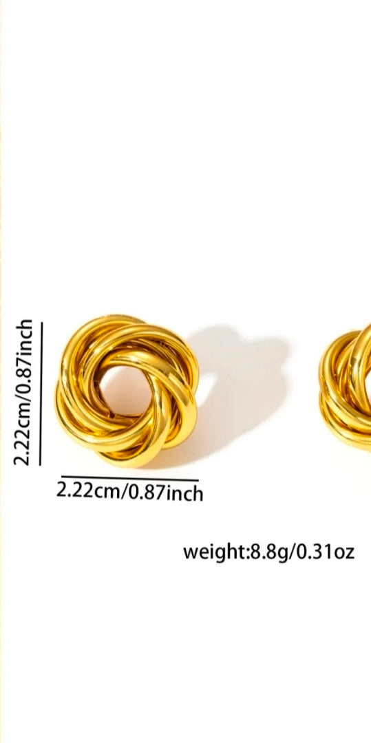 Gold Twisted Knot Large Hoop Earrings