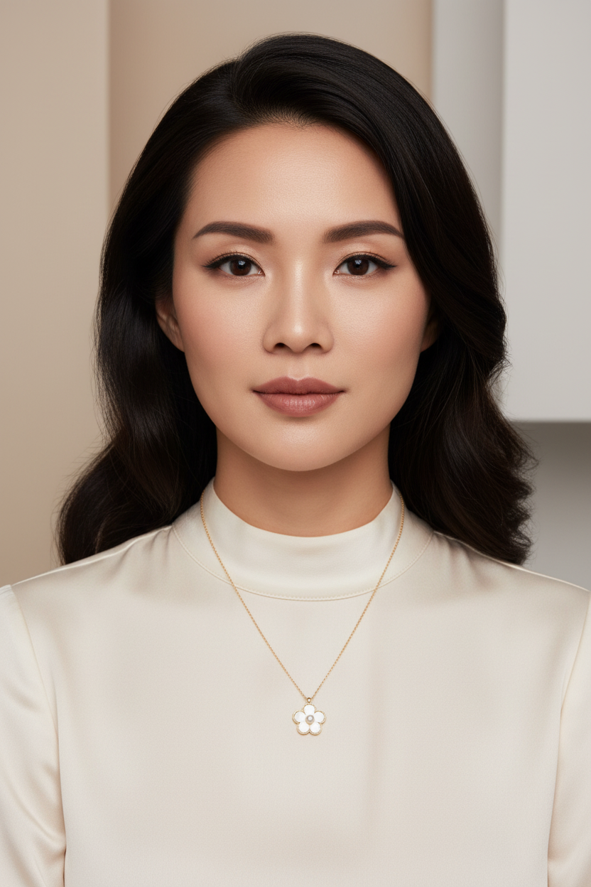 Gold Plated Stainless Steel Necklace For Women Fashion Shell Flower Pendant Elegant Jewelry Minimalist