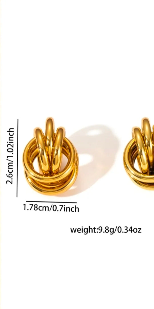 Gold Intertwined Multi-Hoop Earrings