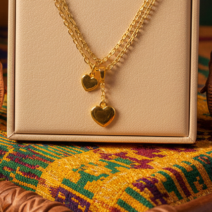Gold Plated Stainless Steel Necklace For Women Fashion Heart Pendant Elegant Jewelry Minimalist