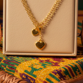 Gold Plated Stainless Steel Necklace For Women Fashion Heart Pendant Elegant Jewelry Minimalist