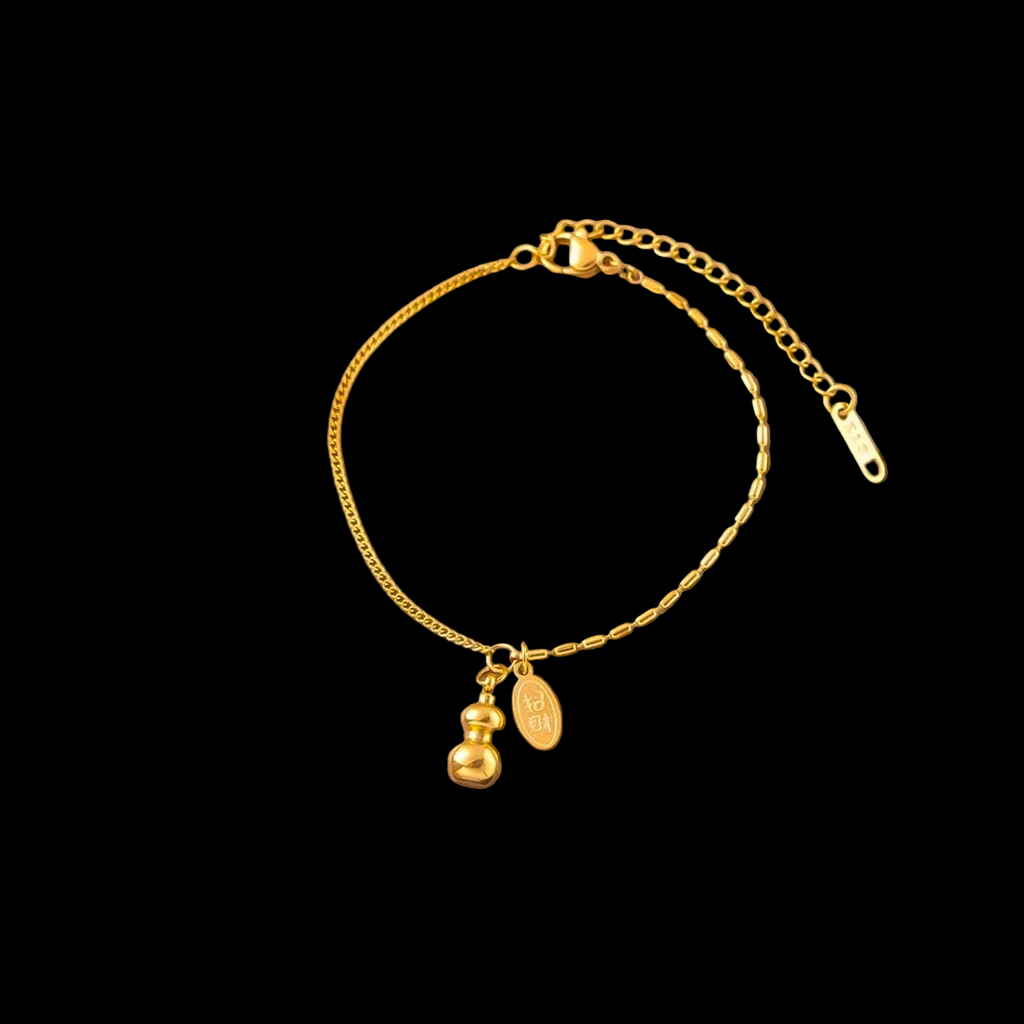 Titanium Steel 18K Gold Plated 
Bracelet For Women Fashion Luxury 
Stainless Steel Heart Butterfly Shell 
Rhinestone Charm Bracelet Jewelry Gift