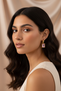 Vintage Stainless Steel Hoop 
Earrings Colorful Cubic Zirconia Heart 
Star Geometric Dangle Fashion Jewelry 
Gifts For Women