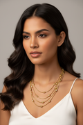 Oval Bead Snake Style Gold Plated Stainless Steel Necklace For Women Fashion Jewelry Minimalist