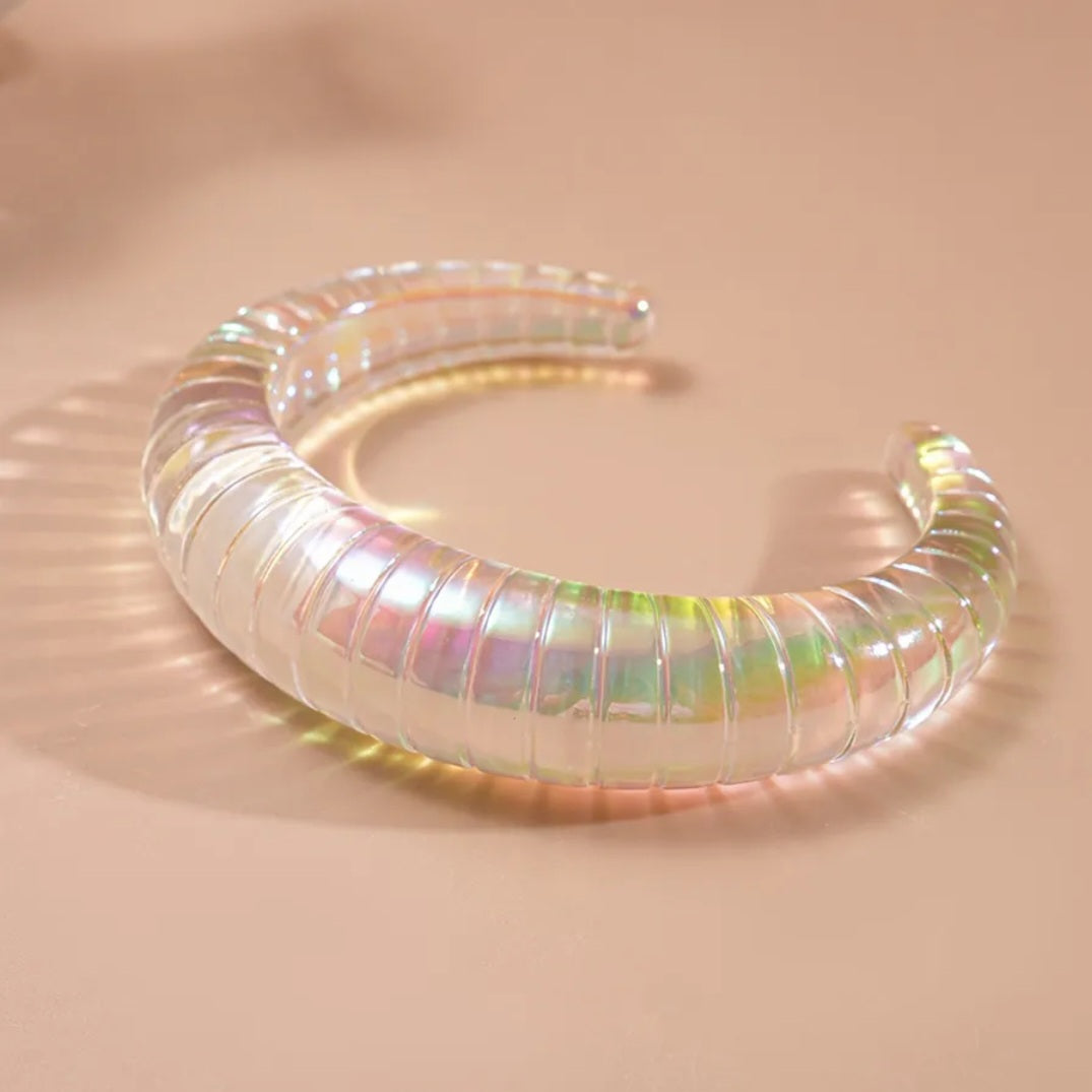 Iridescent Aurora Coarse Texture Bangle