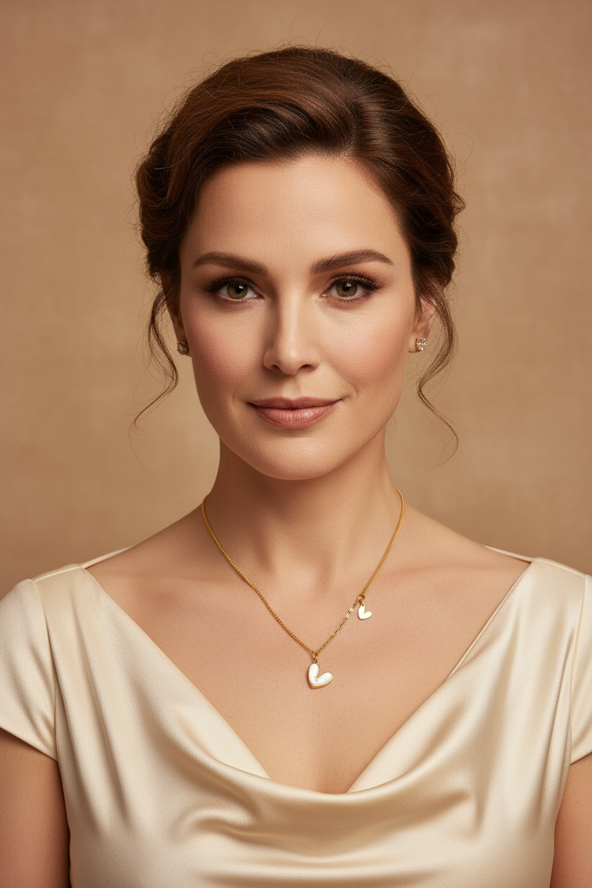 Big & Small Heart Gold Plated Stainless Steel Necklace For Women Fashion Jewelry Minimalist