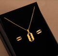 Razor Blade Fashion Jewelry Necklace And Earring Gift Set