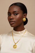 Gold Turquoise Pearl Snake Chain Necklace & Earring Set