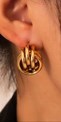 Gold Intertwined Multi-Hoop Earrings