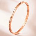 Stainless Steel Bangle For Women Roman Numeral Nail Design Rhinestone Inlaid Gold Luxury Fashion Jewelry