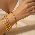 Paperclip Bracelet 18K Gold Plated Chain Cuban Link Style Elegant Accessory