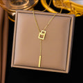 Interlocking Chain Gold Plated Stainless Steel Necklace For Women Fashion Jewelry Minimalist