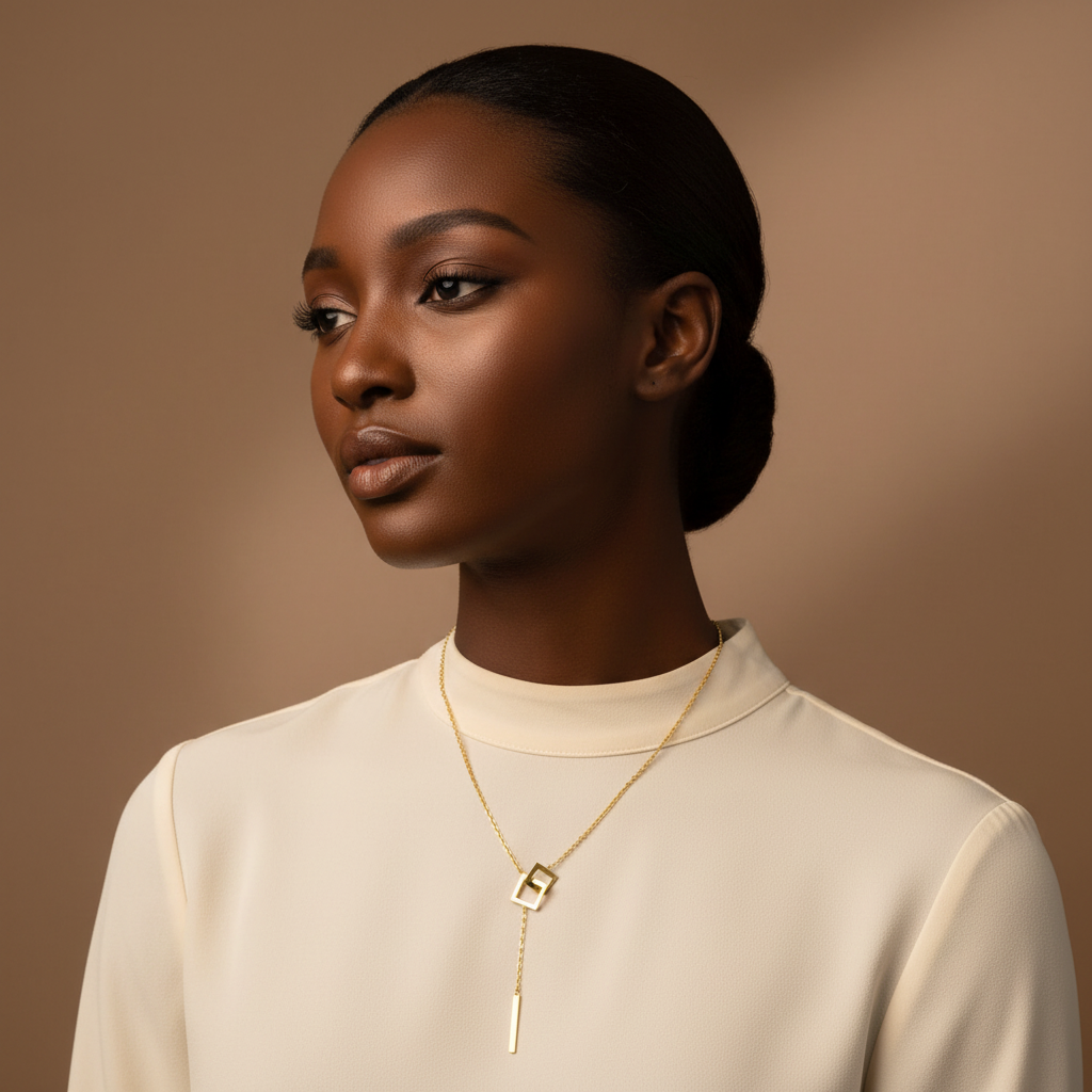 Interlocking Chain Gold Plated Stainless Steel Necklace For Women Fashion Jewelry Minimalist