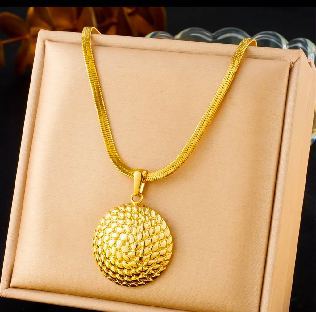Gold Turquoise Pearl Snake Chain Necklace & Earring Set