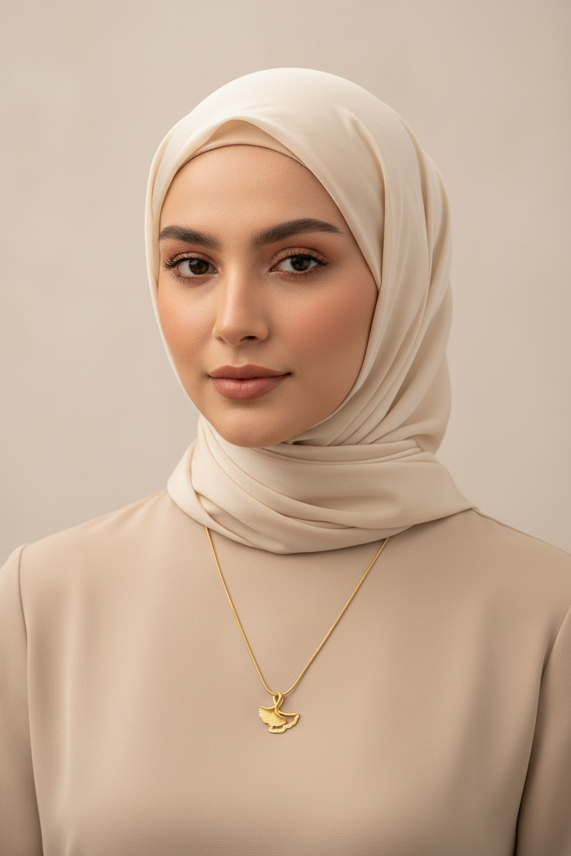 Lucky Ginkgo Gold Plated Stainless Steel Necklace For Women Fashion Jewelry Minimalist