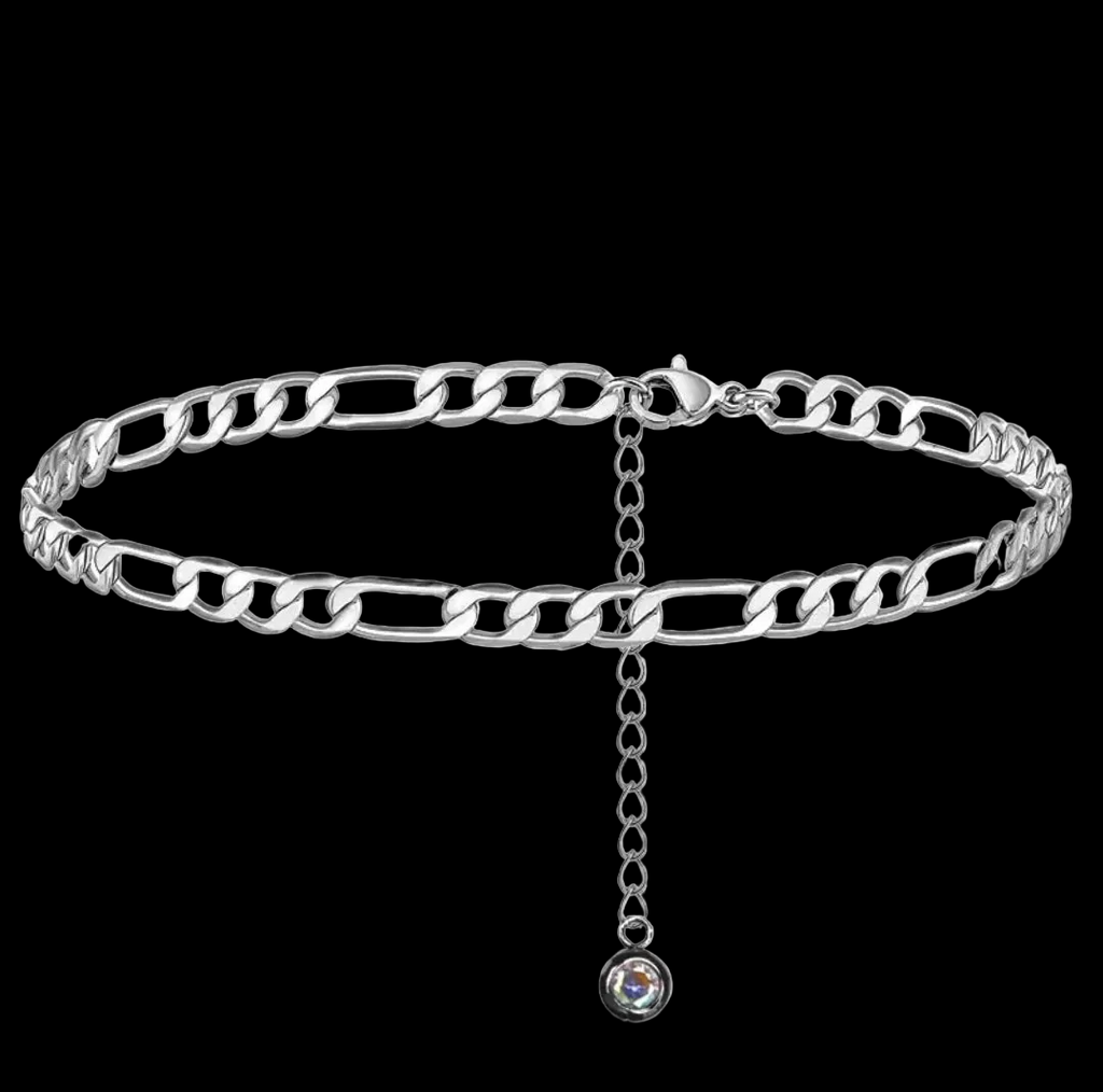 Figaro Chain Anklet Women 
Titanium Steel 18K Gold Plated 
Adjustable Leg Chain Colorful Zircon 
Charm Jewelry Gift